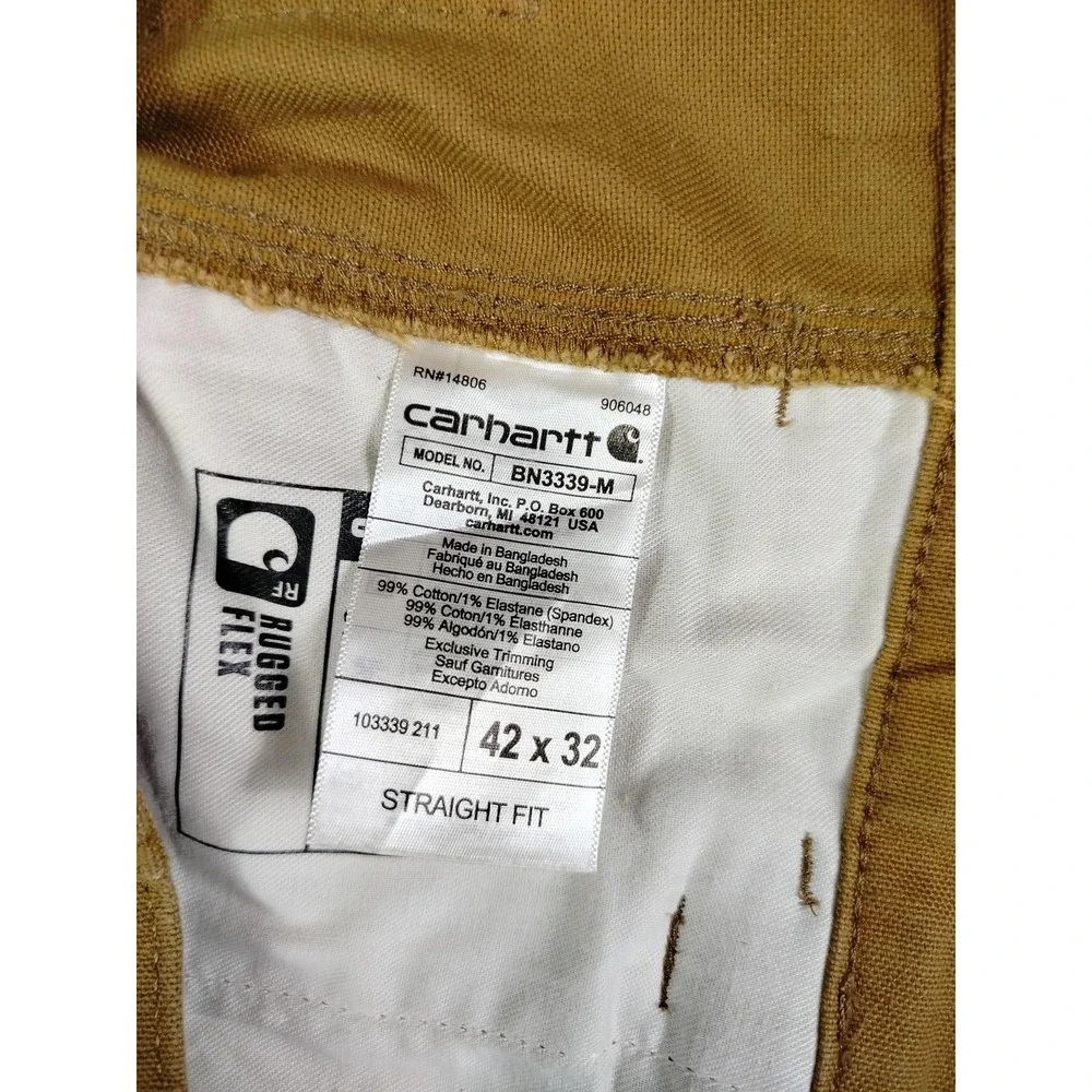 Carhartt Pants Mens 42 Brown Rugged Flex Duck Utility Straight Fit‎ Work Wear